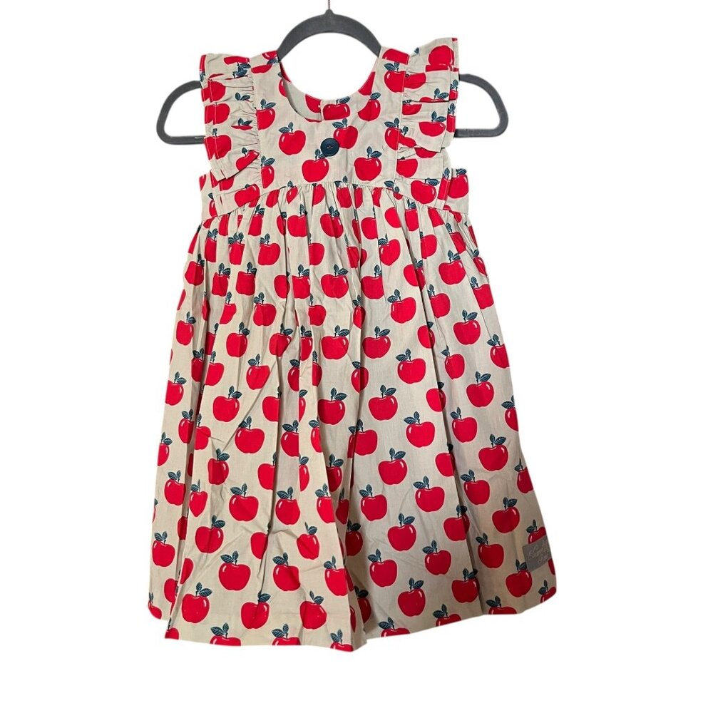 Eleanor Rose Apple Lacey Ruffle Shoulder Girls 7-8